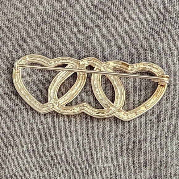 Ross Simon Sterling Silver & 14k Gold Heart Brooch & Earrings - Picture 3 of 8